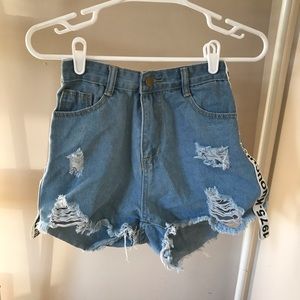 Side Strip Jean Shorts